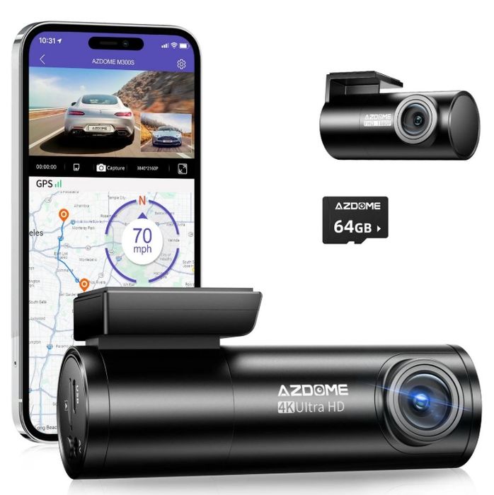 Azdome M300s 4K + задняя камера, GPS, WI-FI