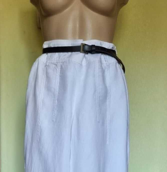 Pantaloni Marc Aurel, alb imaculat, wide leg, in 100%, marimea 34 DE (S)
