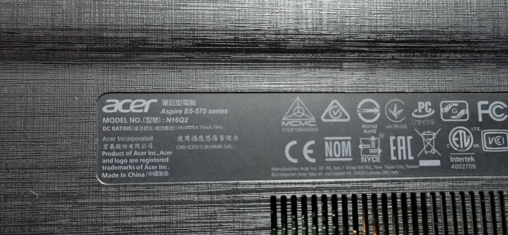 Продам ноутбук Aser Aspire E5-575G.