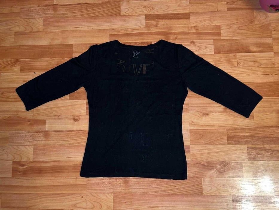 Bluză Versace neagră cu zone transparente