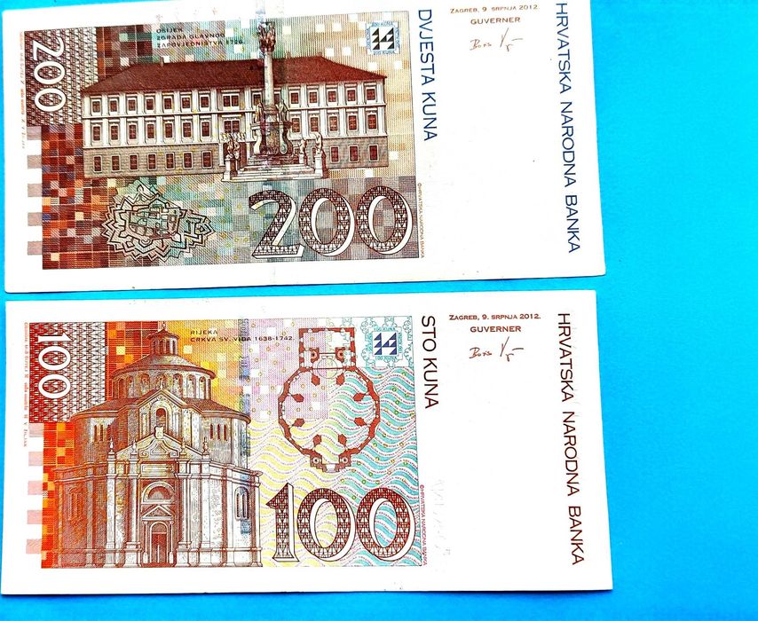 2 Bancnote-100 si 200 Kuna-RARE!