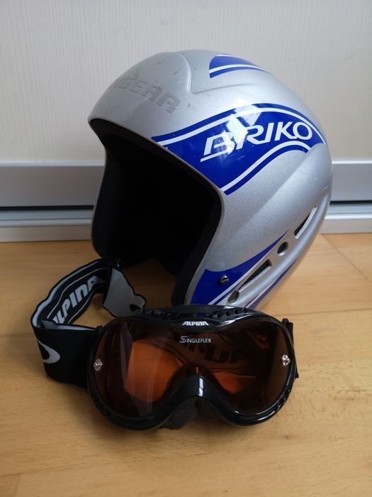 Casca ski placa snowboard pentru copii briko cu ochelari alpina 52 cm