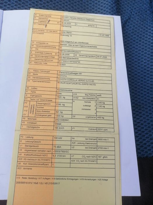 Toyota corolla verso 2.2D4D 100KW   2AD FTV FHV за части