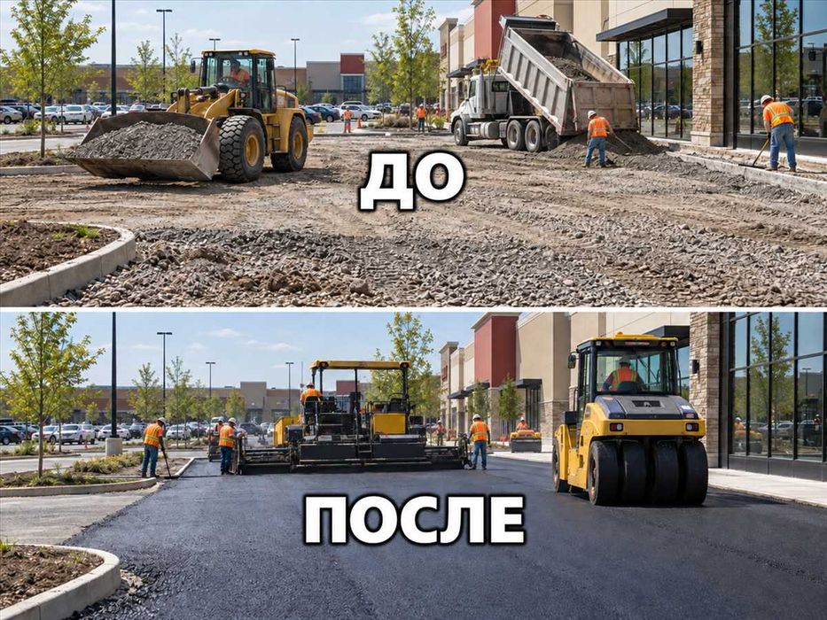 Дорожно ремонтные работы трасса асфальтирование укладка асфальта улиц