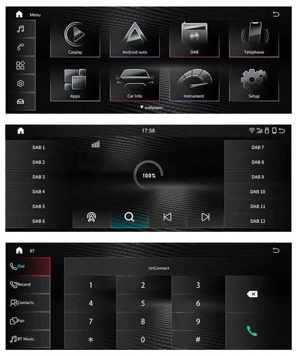Ecran Apple CarPlay / Android Auto wireless pentru Audi A4, A5, Q5