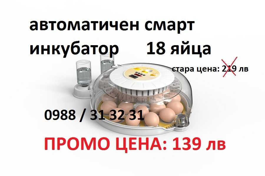ПРОМО! Автоматичен смарт инкубатор за 18 яйца