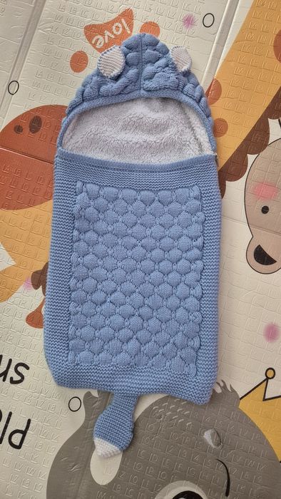 Sac de dormit de iarnă, pentru bebeluși, albastru