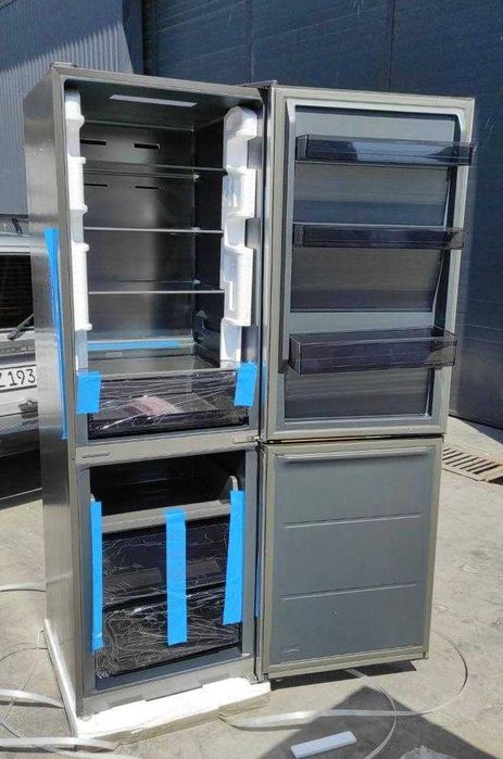Холодильник Ziffler RFBF400SV Dark No Frost Inverter 409L Silver