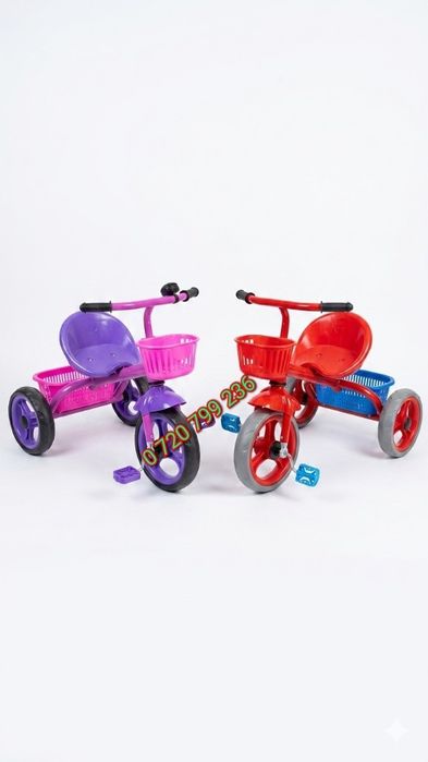 Bicicleta cu 3  roti copii 1-3 ani,cu cos
