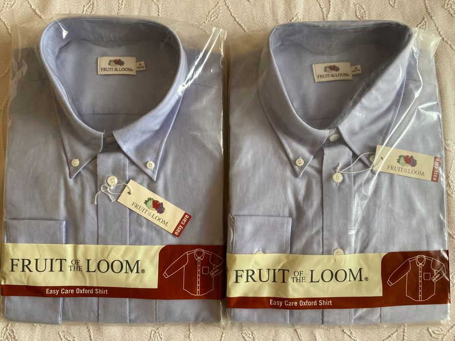 Мъжка риза Fruit of the Loom тип Oxford голям размер дълъг и къс ръкав