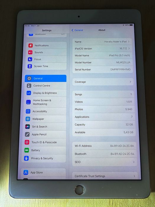 iPad Pro 9.7 Inch (2016) 32 GB + Apple Pencil Cadou