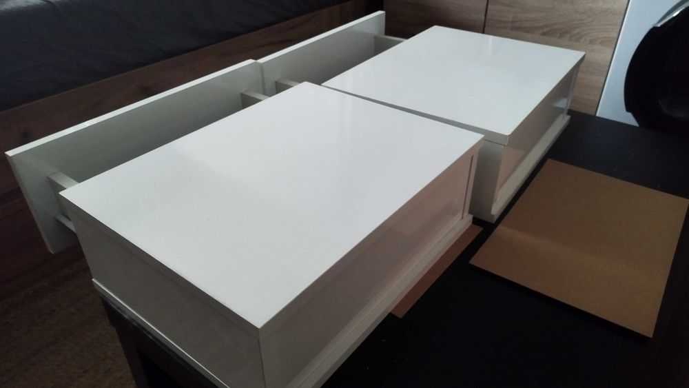 Шкафчета Нощни, vida XL, 2бр. Бял гланц. Перфектно състояние!!!