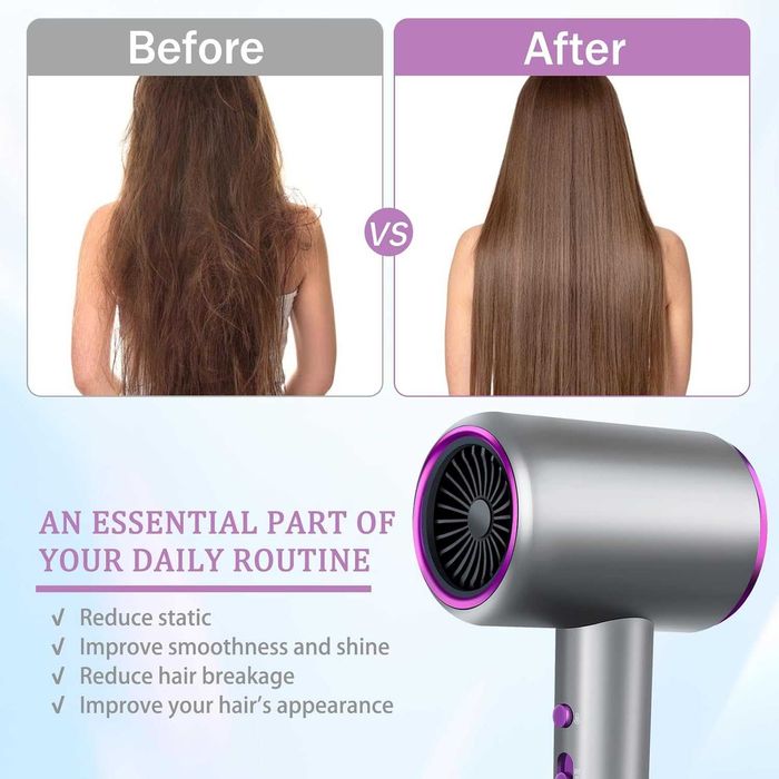 Професионален йонен сешоар 2000W с дифузер и накрайник концентратор