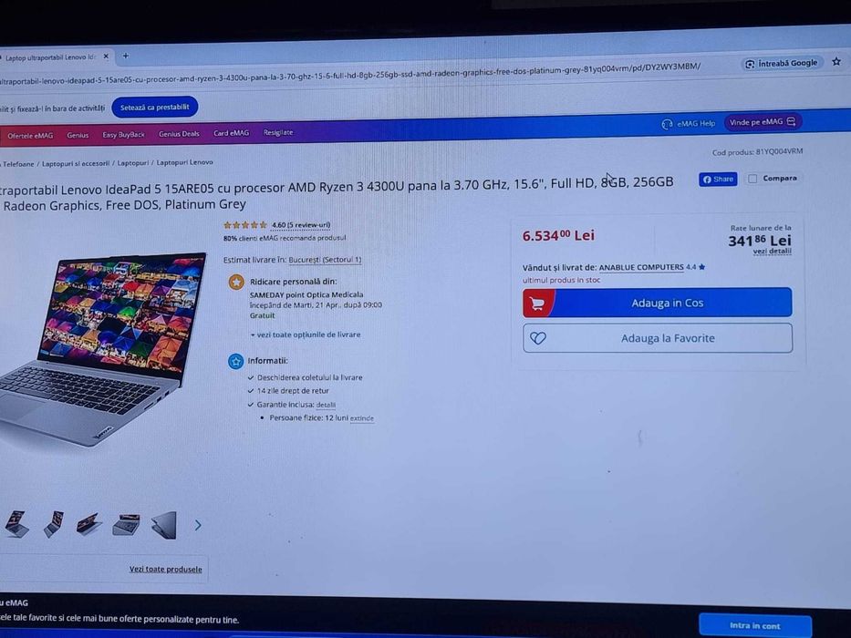 Laptop Lenovo Ryzen 7 4700U Ideapad 5