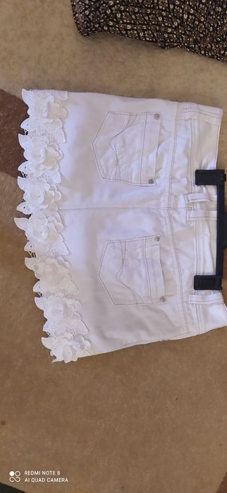 Юбка Белая джинсовая и кофточка