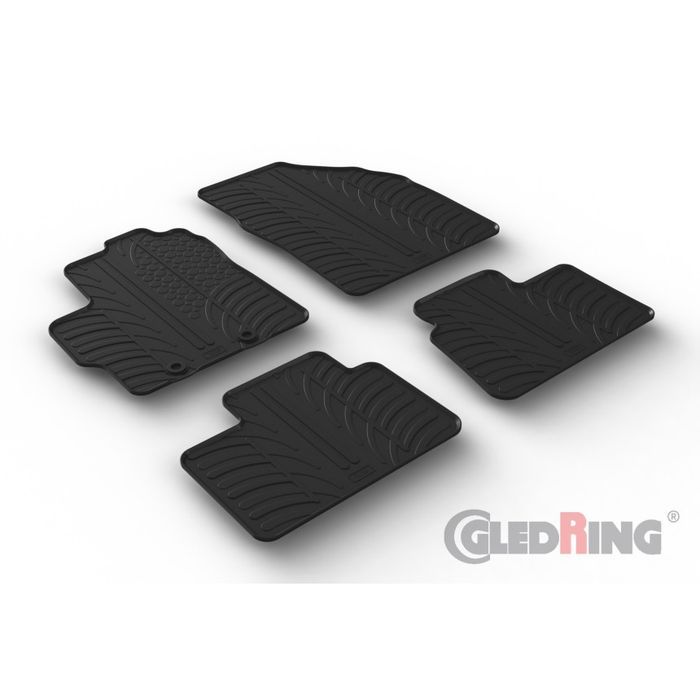 Set covorase auto din cauciuc Toyota Aygo X Hatchback 03.2022-, (5 usi, Manual/ Automat), Negru, Gledring, 4 buc