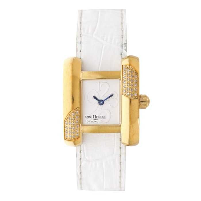 Ceas aurit Saint Honore, 44 diamante, curea tip pilot