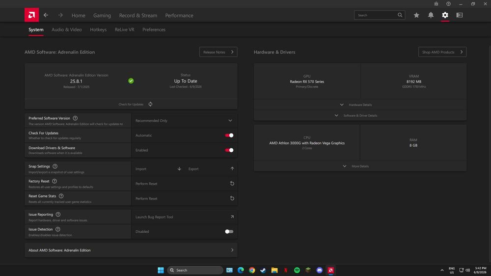 Vand Calculator AMD Athlon 3000G with Radeon Vega Graphics 2 Cores,8GB RAM,Radeon RX 570 Series