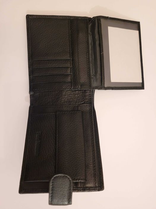 Portofel Hassion negru piele naturală