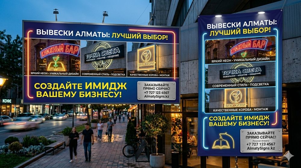 Изготовление вывесок и объемных букв в Алматы