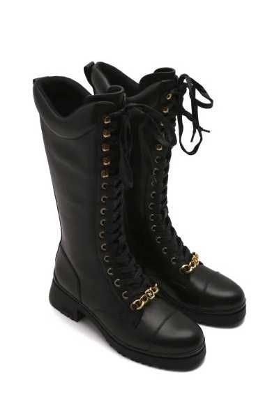 %ПРОМО%до 31.01!LIU JO № 38 – Дамски ботуши естествена кожа "BLACK & G