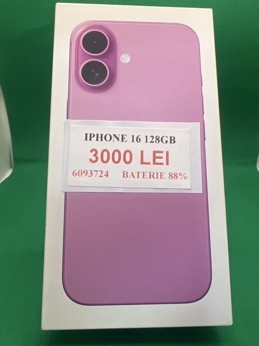 Iphone 16 pink 128GB baterie 88% Lazar Amanet Crangasi 55132