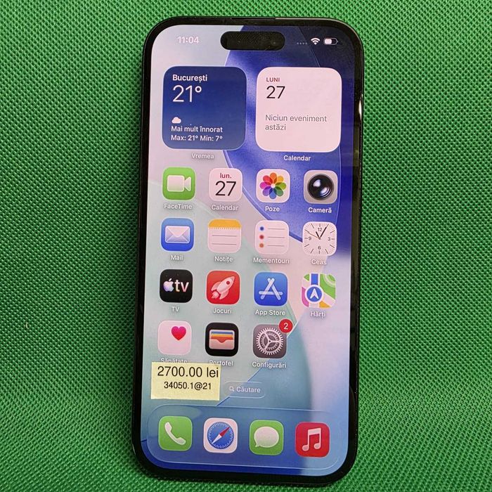 Telefon Apple iPhone 16 (Ag.21) - Garantie 2 Ani!