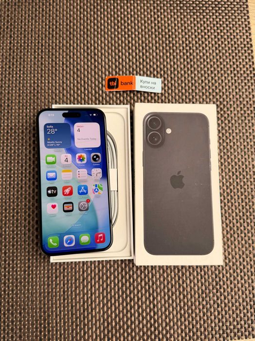 КАТО НОВ! iPhone 16 Plus Лизинг от 21€/мес  BLACK / 128GBГаранция! черен