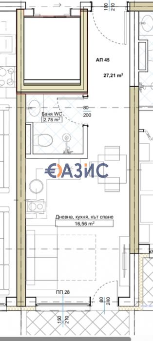 Продава се Едностаен апартамент в Китен - 36 кв.м за 737 €/кв.м - Снимка #2