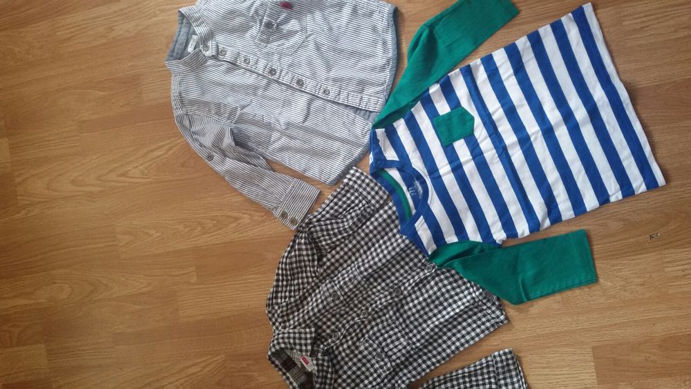 Сет от две ризки и блузка за момче на 1-2год