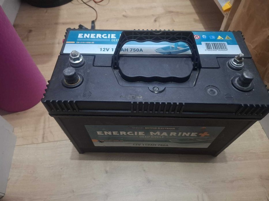 Baterie 12V 'Energie Marine +' pentru motor electric barca sau pentru rulota 110AH 750A