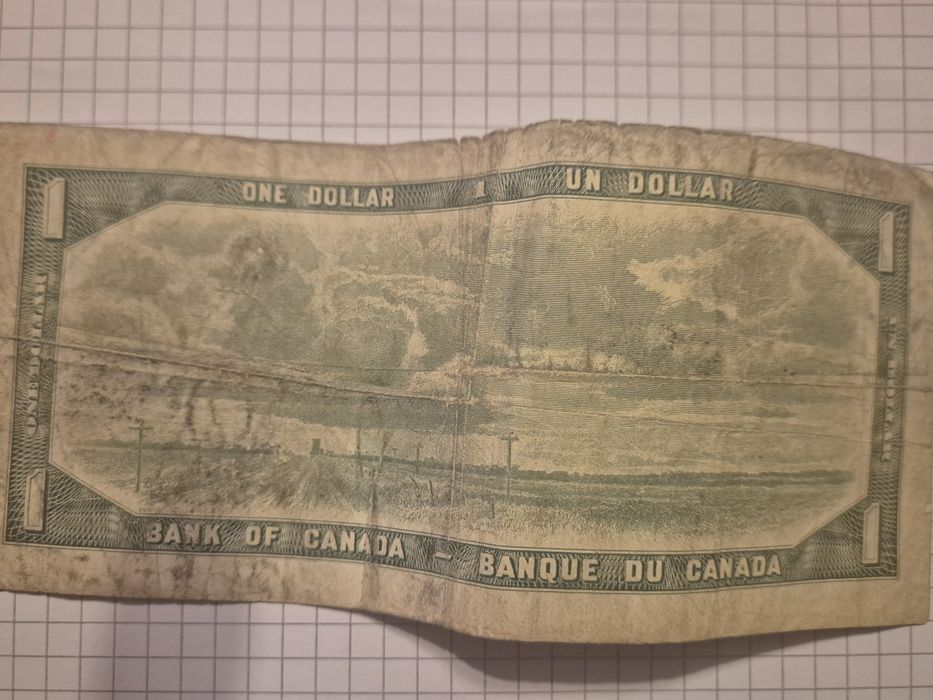 Антична банкнота от 1 канадски долар от 1954 г.