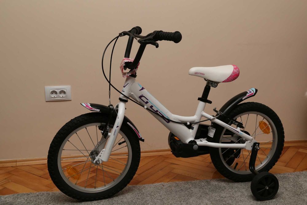 Bicicleta copii Cross Daisy alb si roz 16"