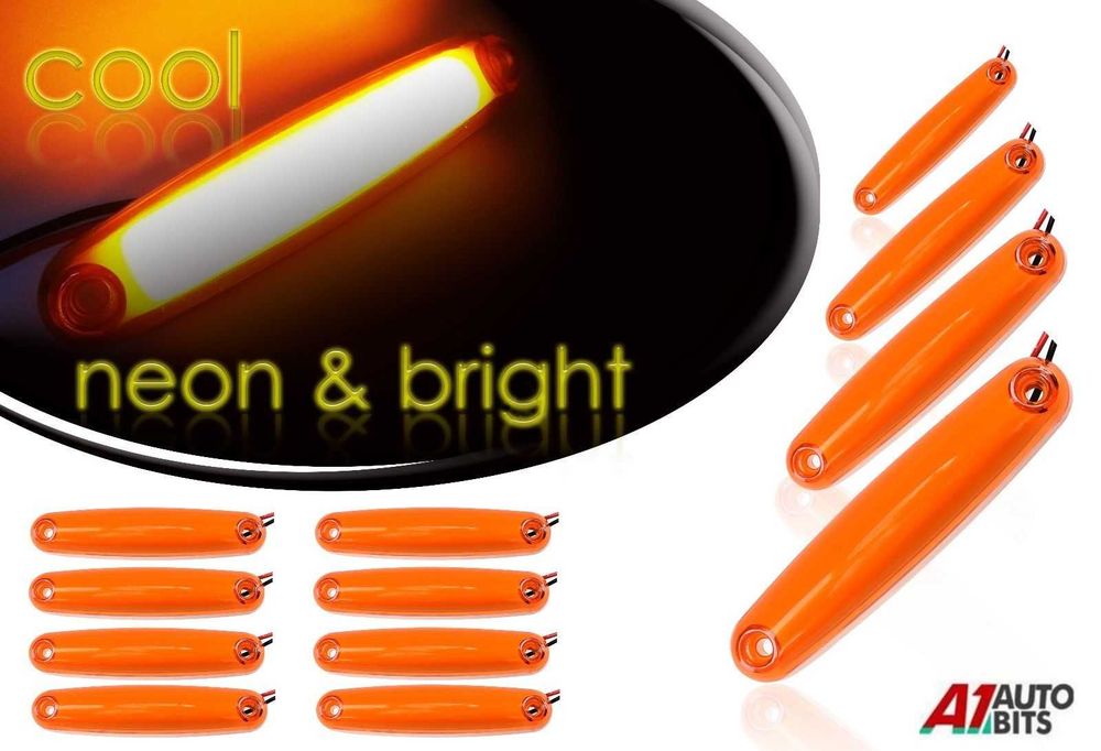 1бр. диодни  LED ЛЕД габарити НЕОН светлина 12-24V, 3 цвята