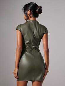 Rochie mini eleganta imitatie piele - NOU (cu eticheta)