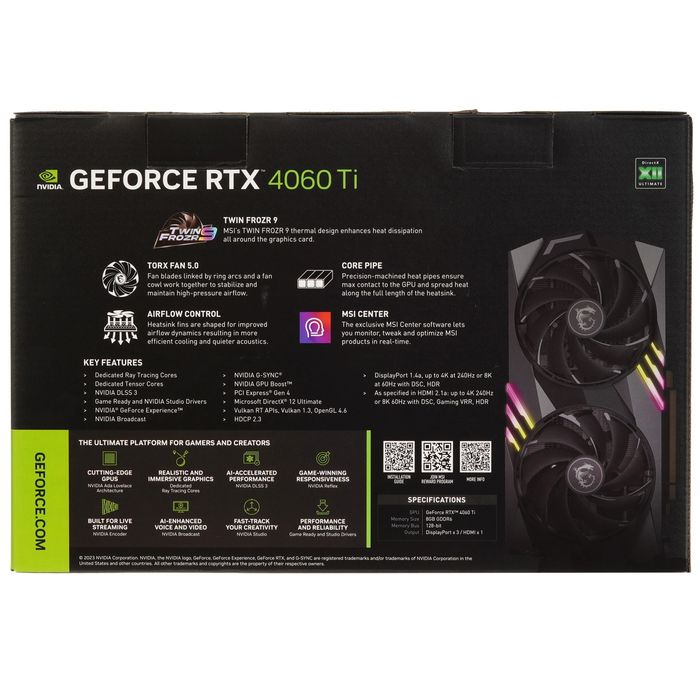 MSI RTX 4060TI gaming x 8GB