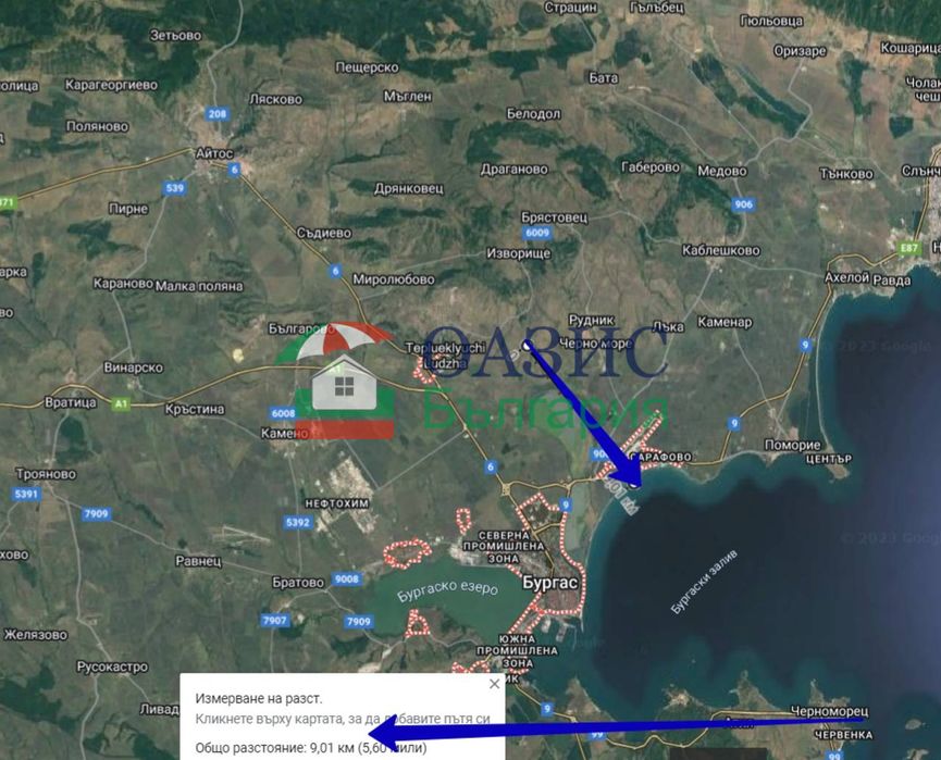 Парцел Земеделска земя в гр. Бургас (между кв. Ветрен и кв. Черно Море