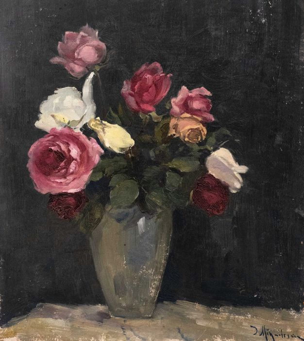 "Flori" tablou orginal semnat Dimitire Mihailescu (1872-1921)