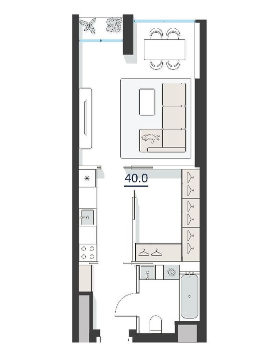 2-комн. квартира, 40 м², Шайхантахурский район