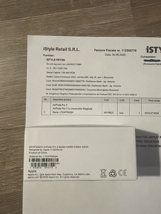 Apple AirPods Pro 3 cu factură