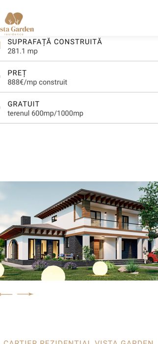 Vila Premium, la cheie, 197mp + 600mp  Slatioara( langa Slatina).   teren