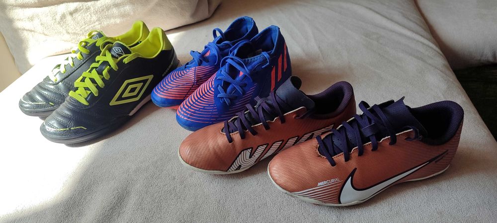 Бутонки NIKE Mercurial размер 35,ADIDAS размер 32, Стоножки Umbro 36,5