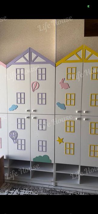 Bogha mebel,Bolalar mebellari, шкафчики с обувными отсеками для садика