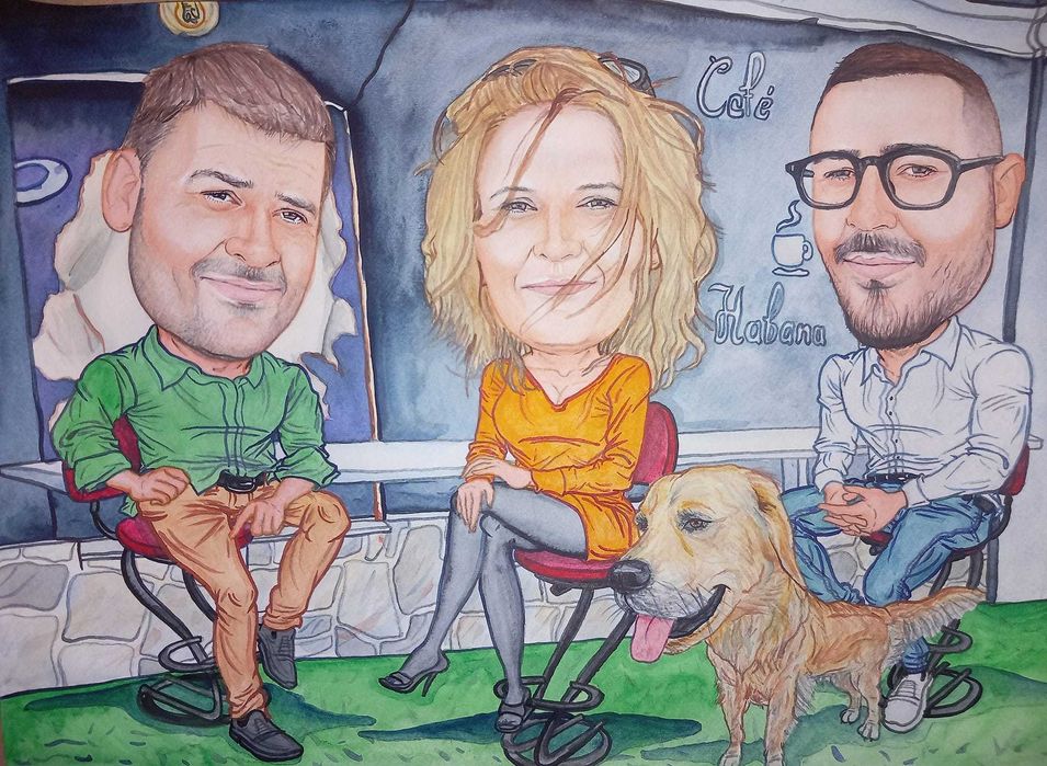 РЪЧНО рисуване на карикатури по снимка