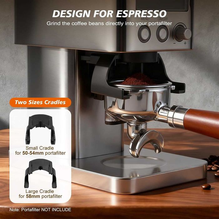 Râșniță de cafea electrică Homtone, râșniță de cafea din oțel inoxidabil cu afișaj LCD