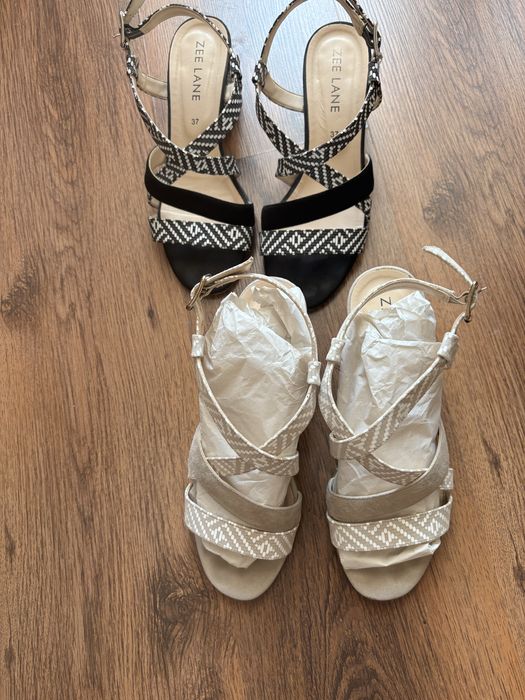 Италиански сандали Zee lane 37 номер.2 чифта-черни и бежови