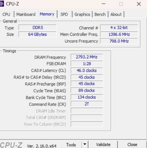 2x 32GB DDR5 5600Mhz laptop Hynix