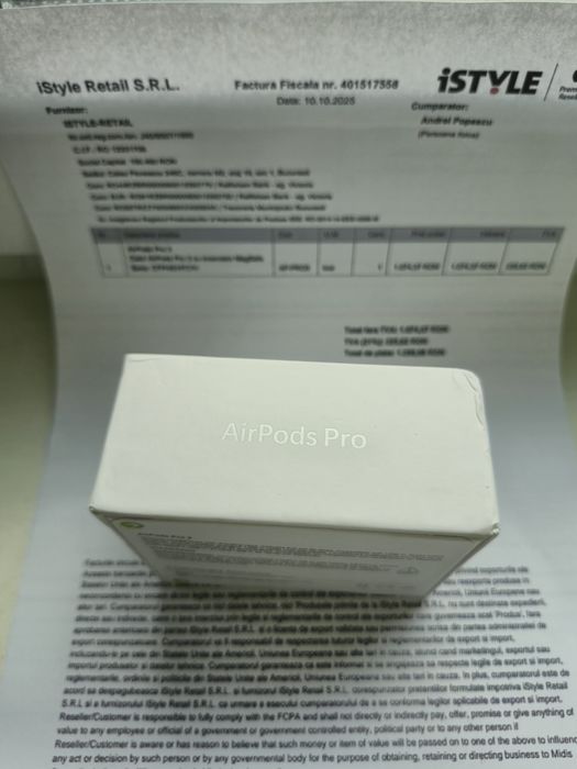Apple AirPods Pro 3 - ANC, noi, sigilate, Cadou ideal, Urgentt