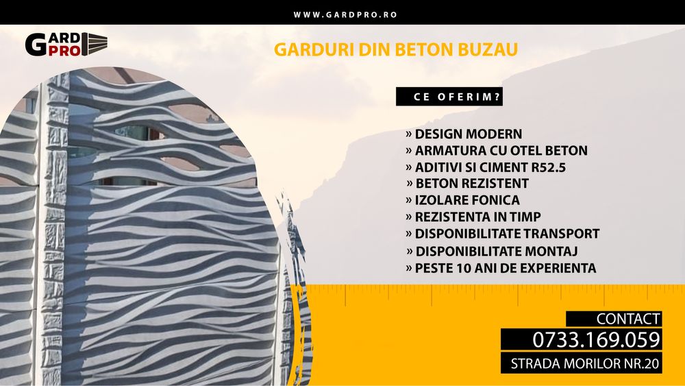 Gard(uri) din prefabricate din beton livrare gratuita JUD BUZAU