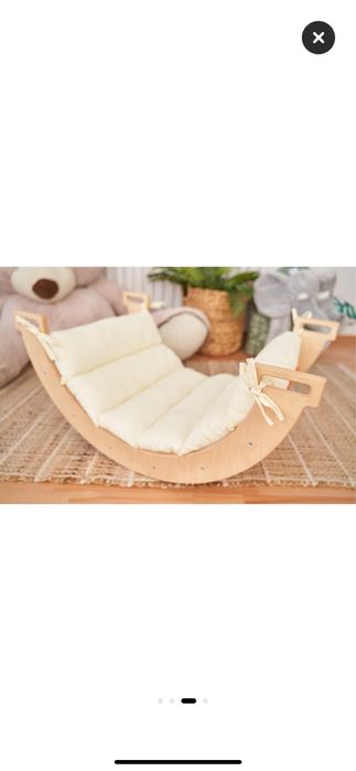 Дървена люлка монтесори с матрак